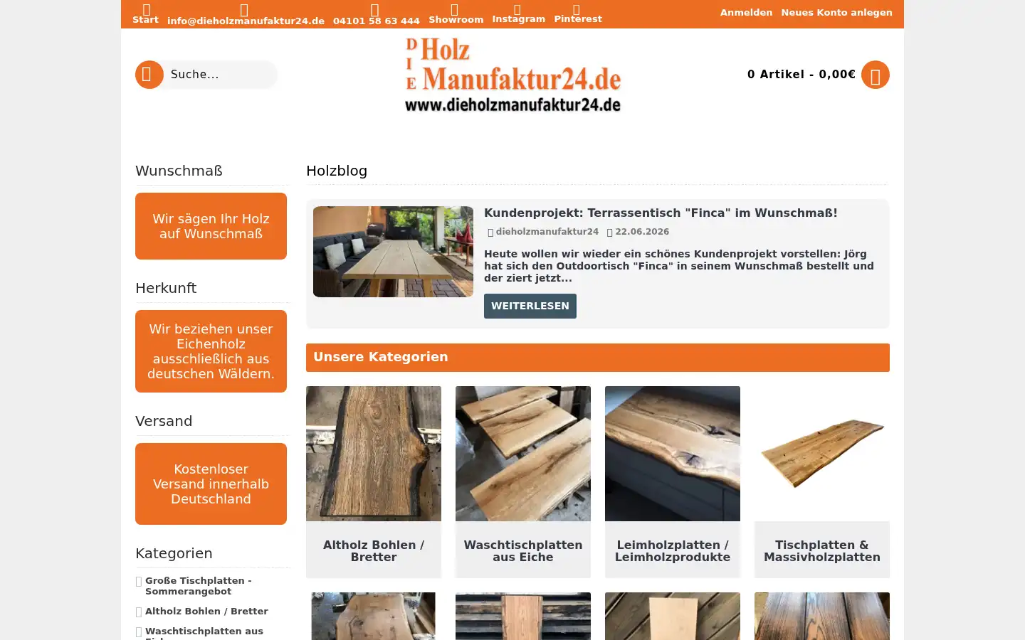 Screenshot of dieholzmanufaktur24.de