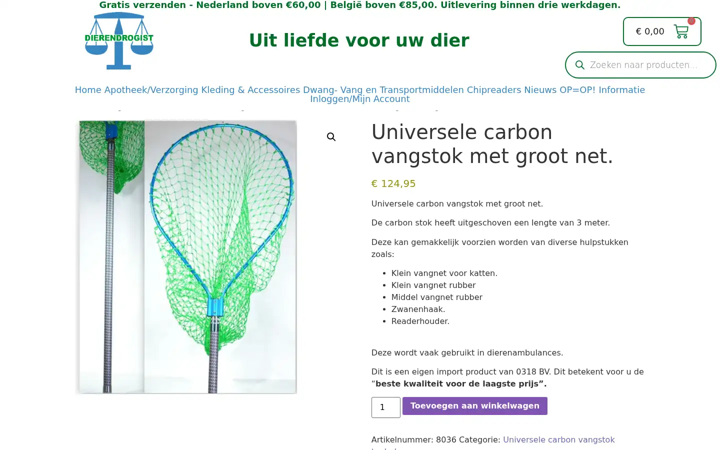 Screenshot of dierendrogist.nl