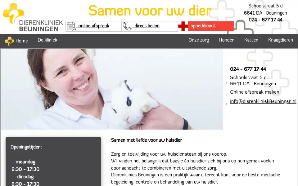 Screenshot of dierenkliniekbeuningen.nl
