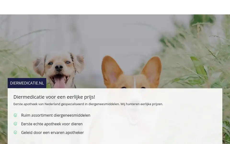 Screenshot of diermedicatie.nl