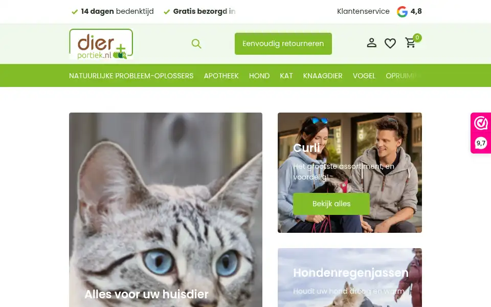 Screenshot of dierportiek.nl
