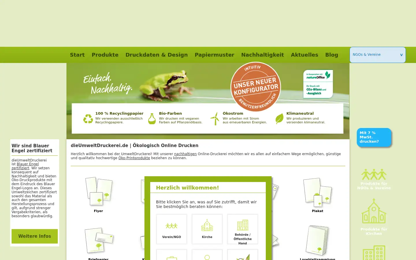 Screenshot of dieumweltdruckerei.de
