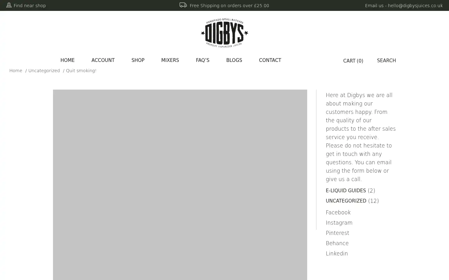 Screenshot of digbysjuices.co.uk