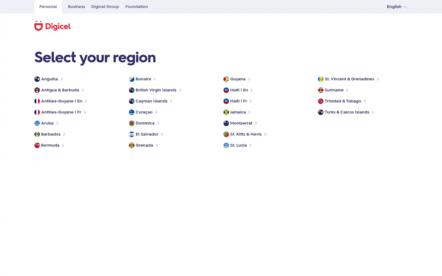 Screenshot of digicelgroup.com