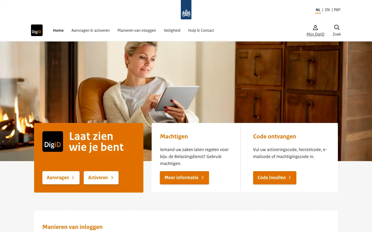 Screenshot of digid.nl