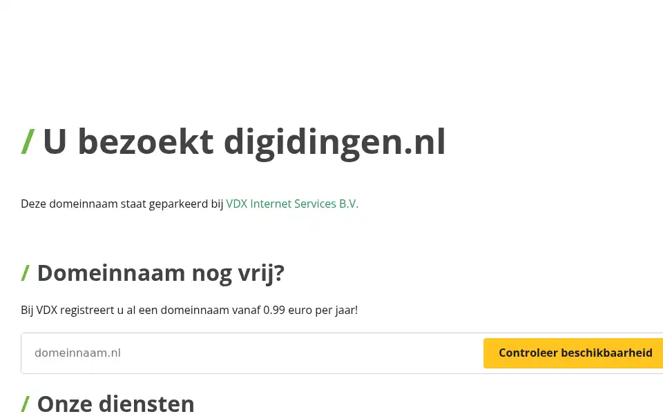 Screenshot of digidingen.nl