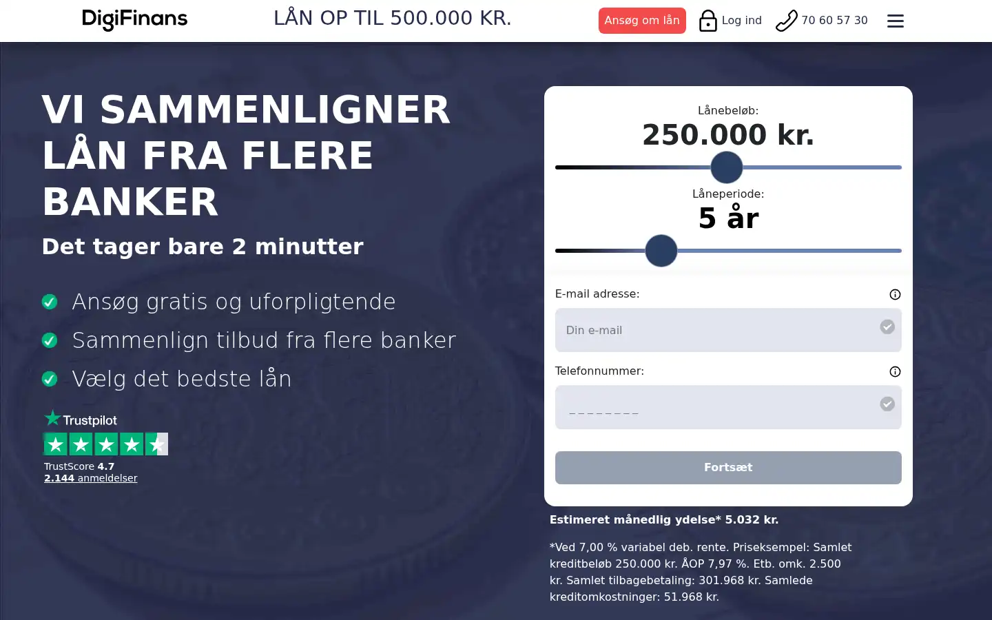 Screenshot of digifinans.dk