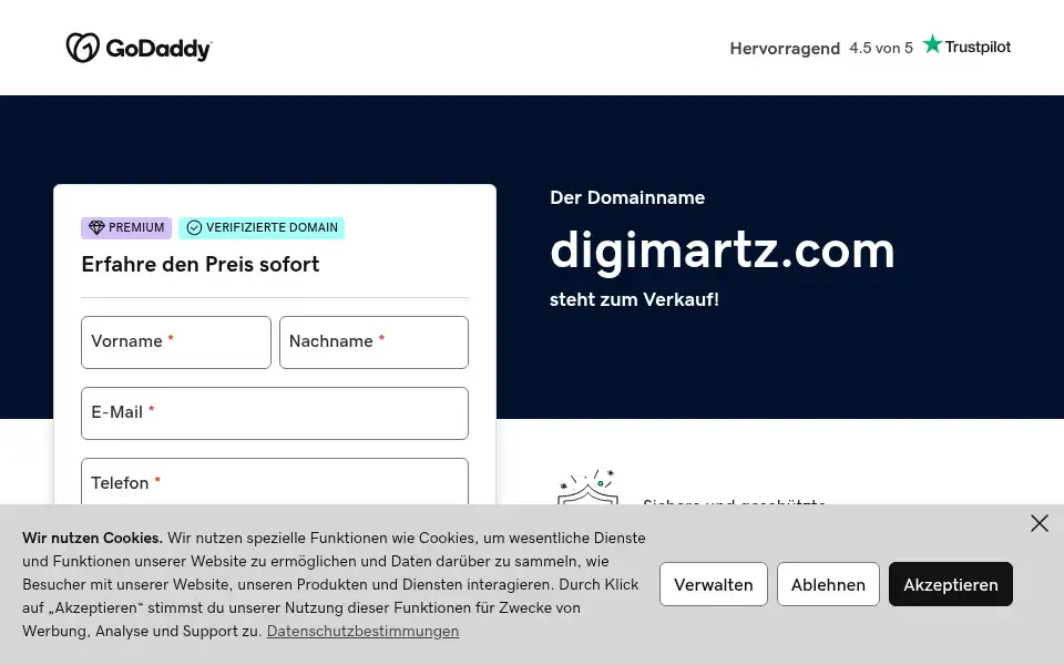 Screenshot of digimartz.com