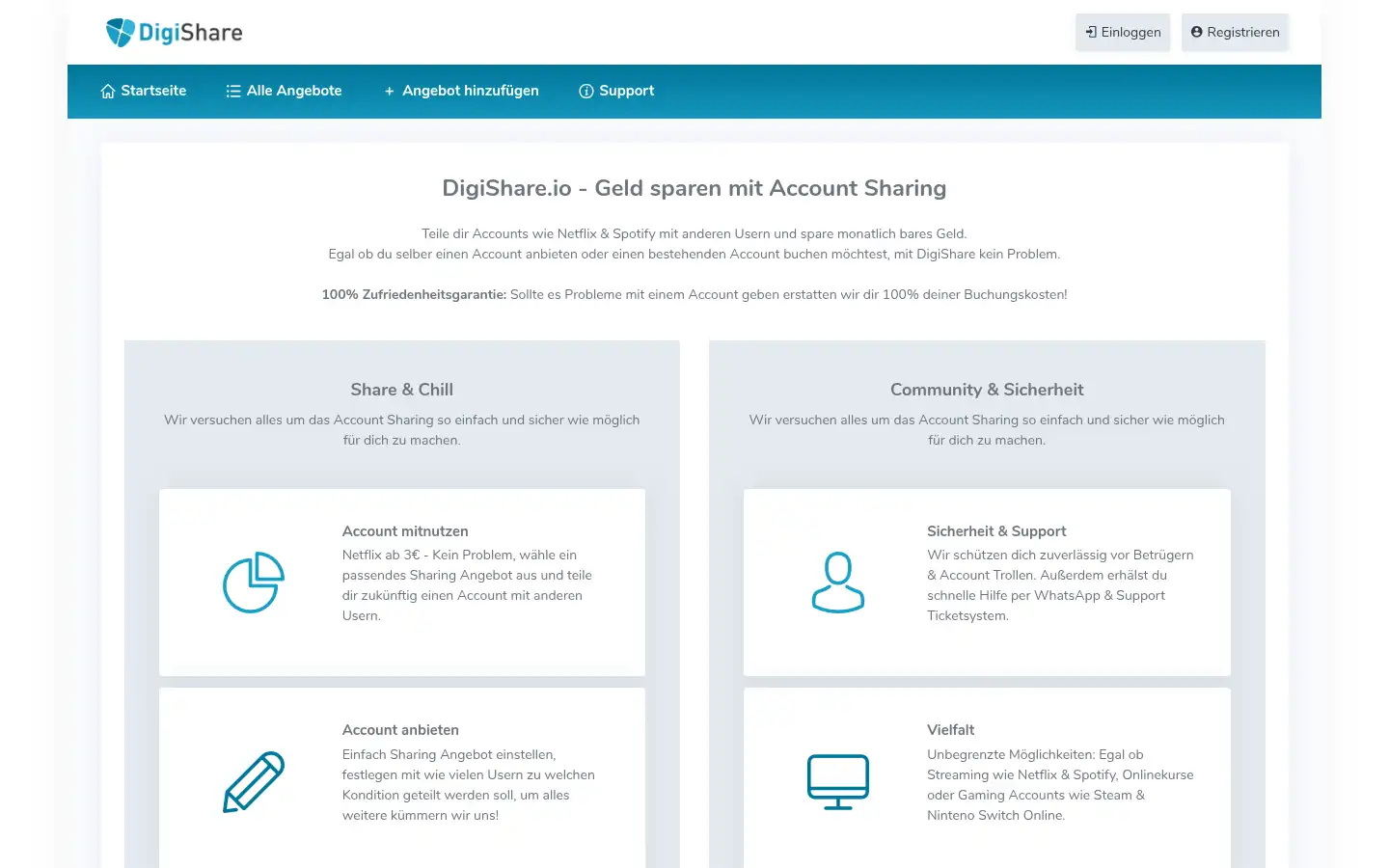 Screenshot of digishare.io