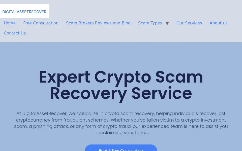 Screenshot of digitalassetrecover.com