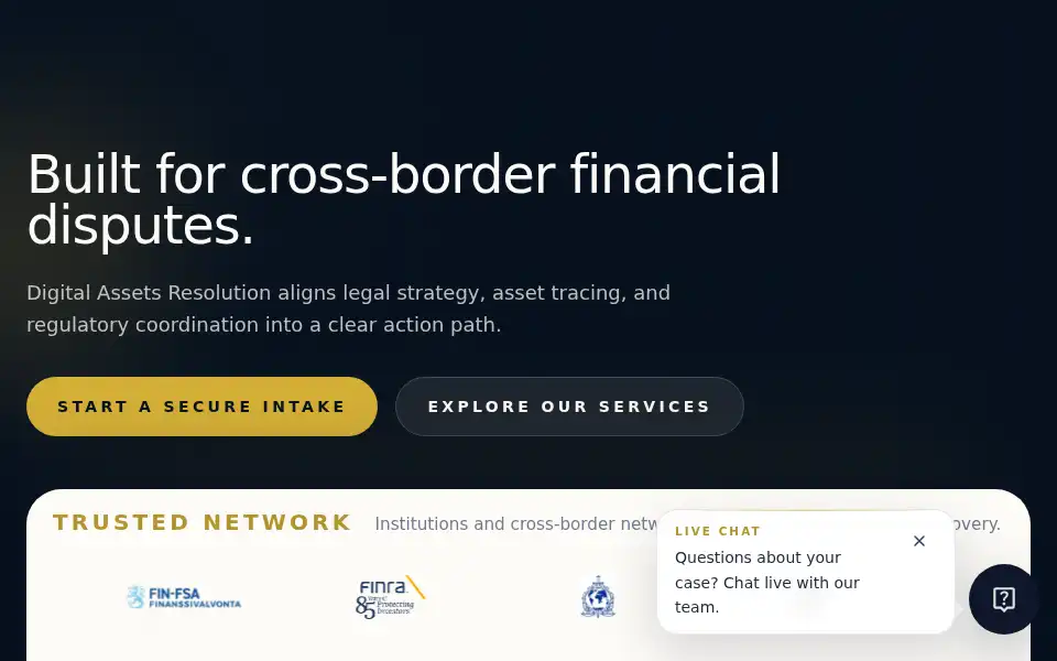 Screenshot of digitalassetsresolution.co.uk