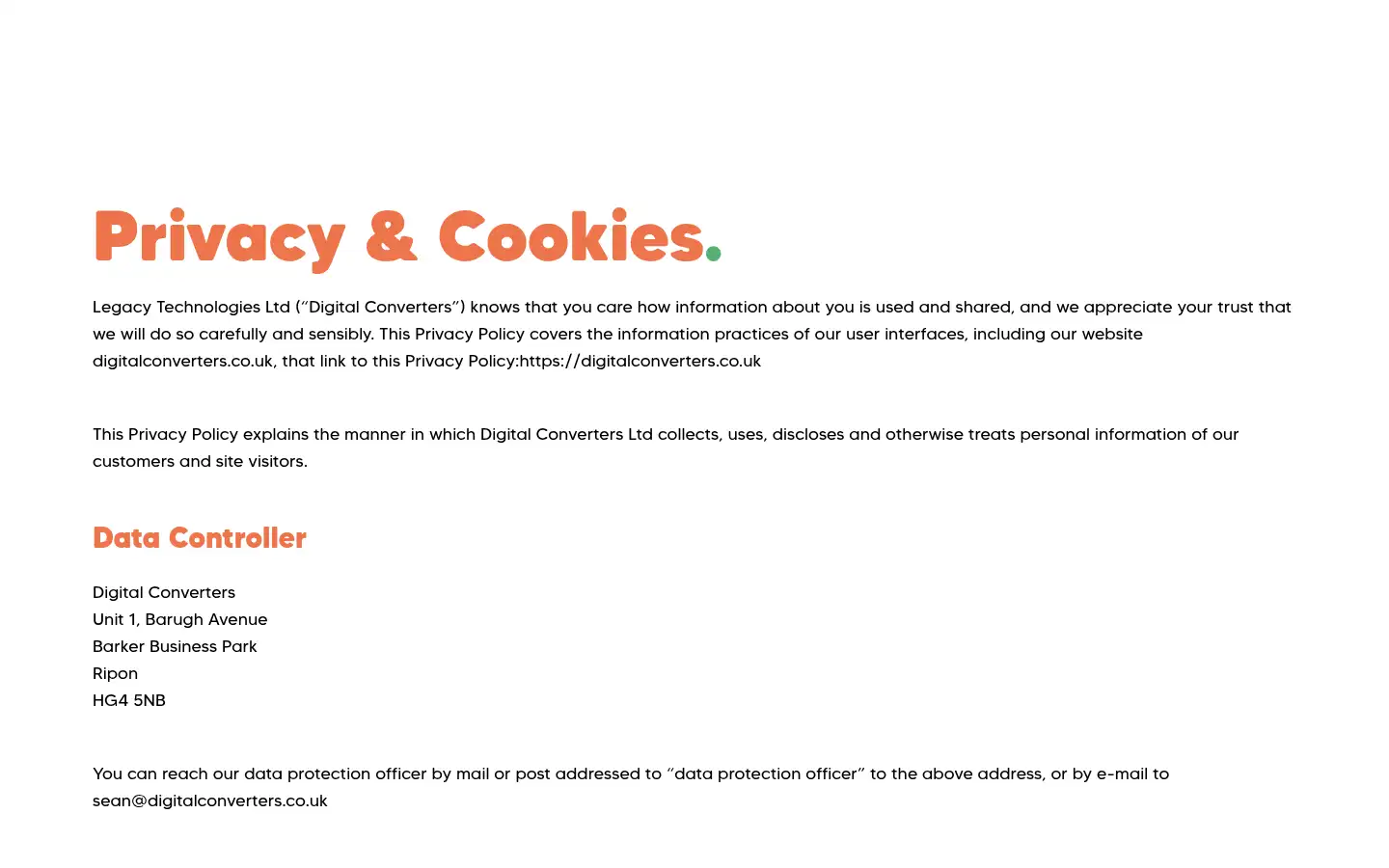 Screenshot of digitalconverters.co.uk