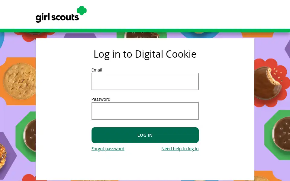 Screenshot of digitalcookie.girlscouts.org