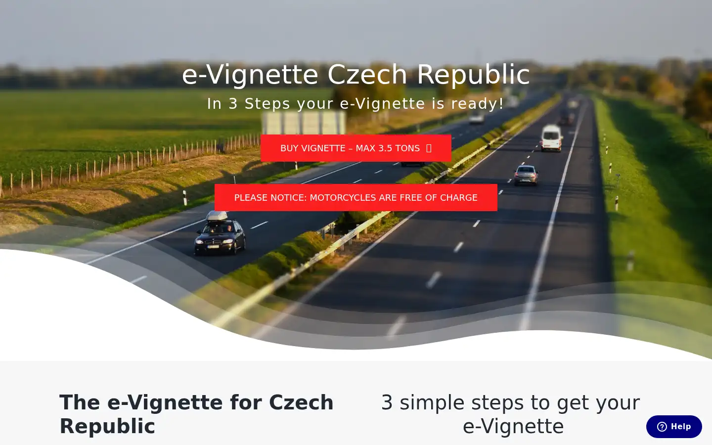 Screenshot of digitale-vignette.cz