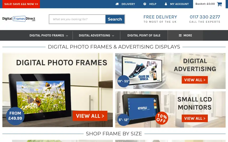 Screenshot of digitalframesdirect.com