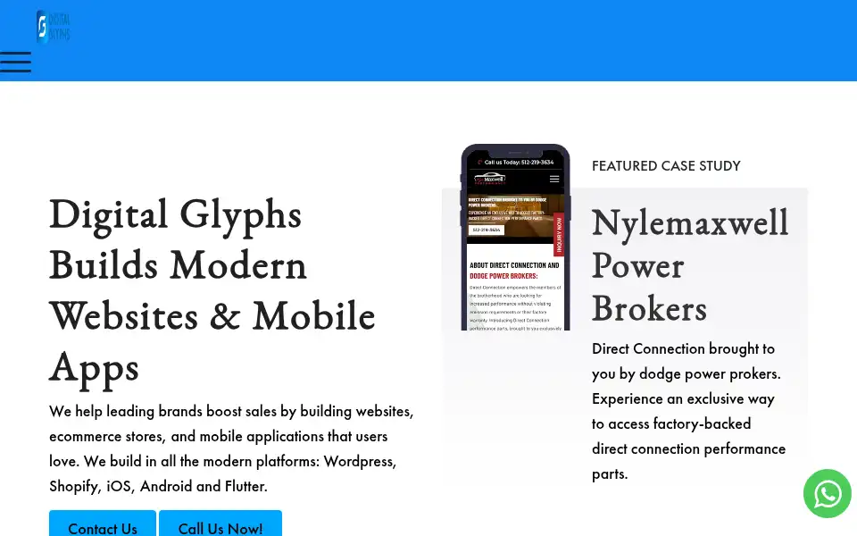 Screenshot of digitalglyphs.com