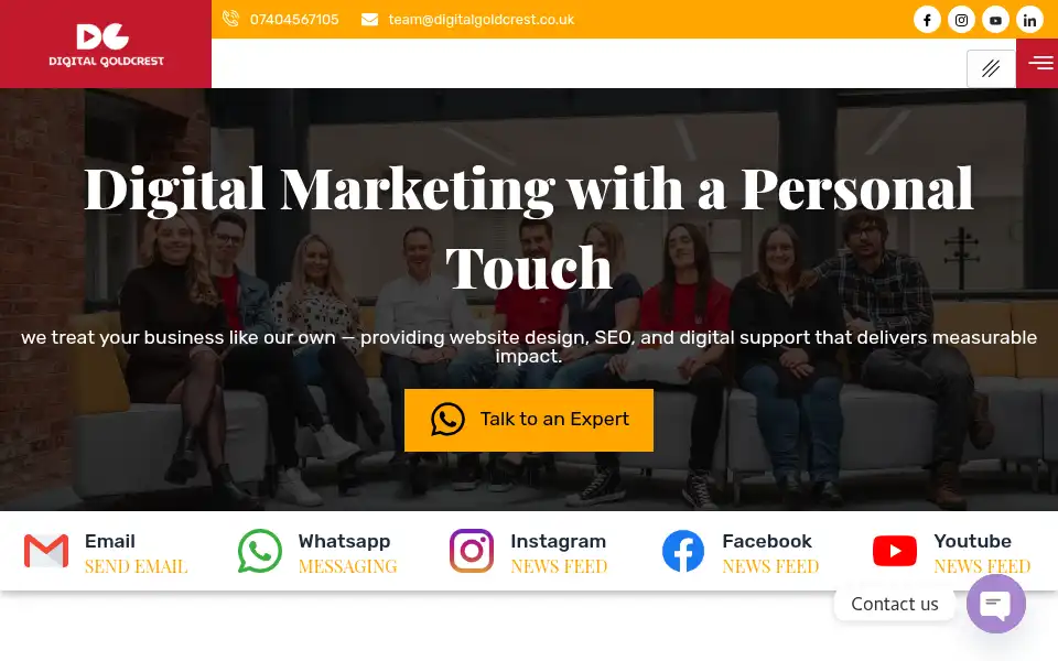 Screenshot of digitalgoldcrest.co.uk