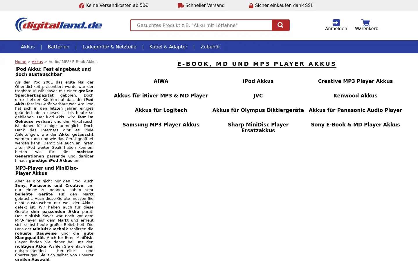Screenshot of digitalland.de