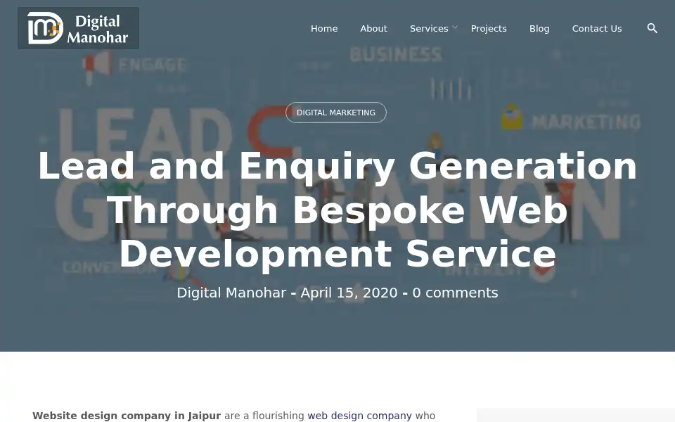 Screenshot of digitalmanohar.com