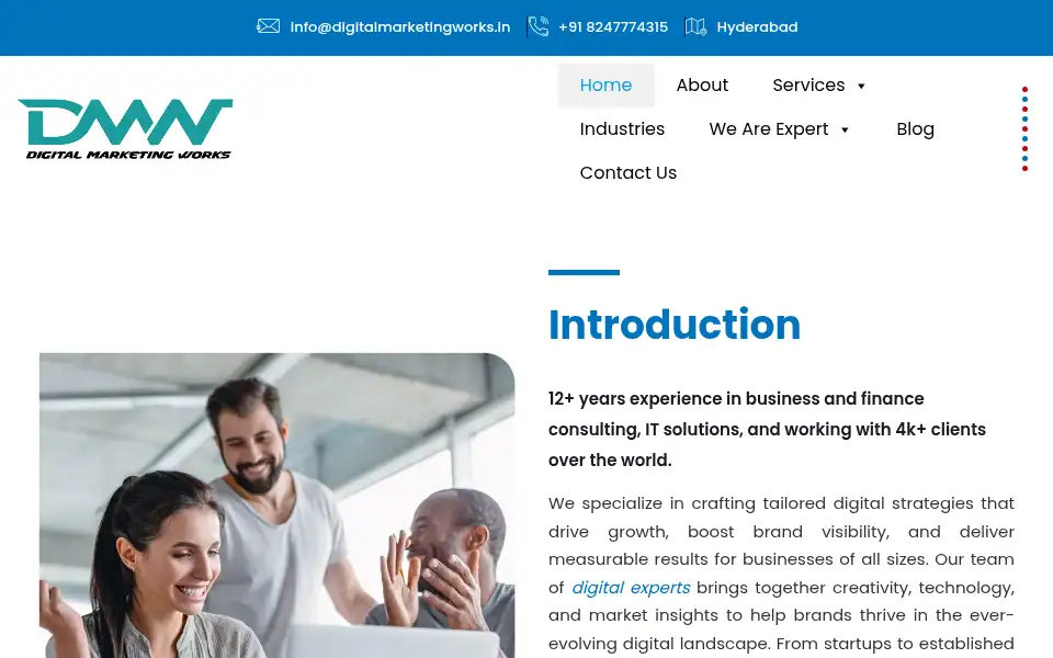 Screenshot of digitalmarketingworks.in