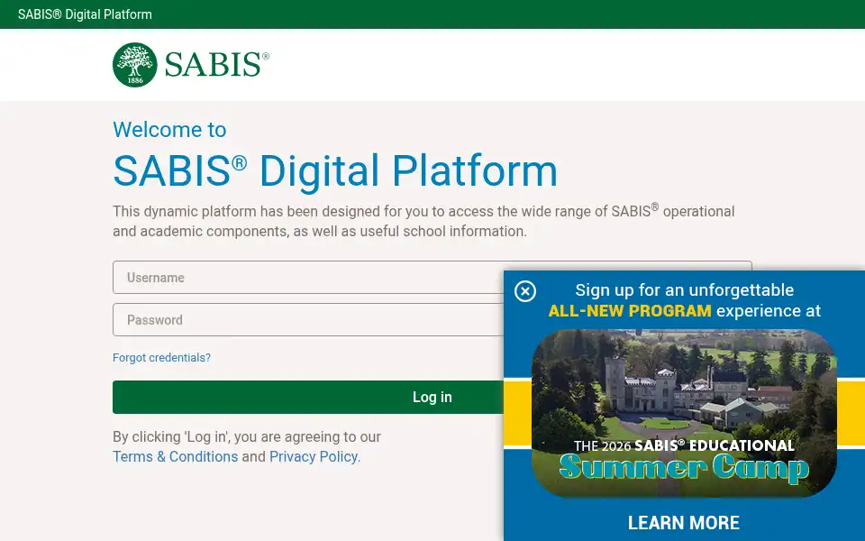 Screenshot of digitalplatform.sabis.net