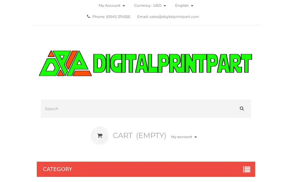 Screenshot of digitalprintpart.com