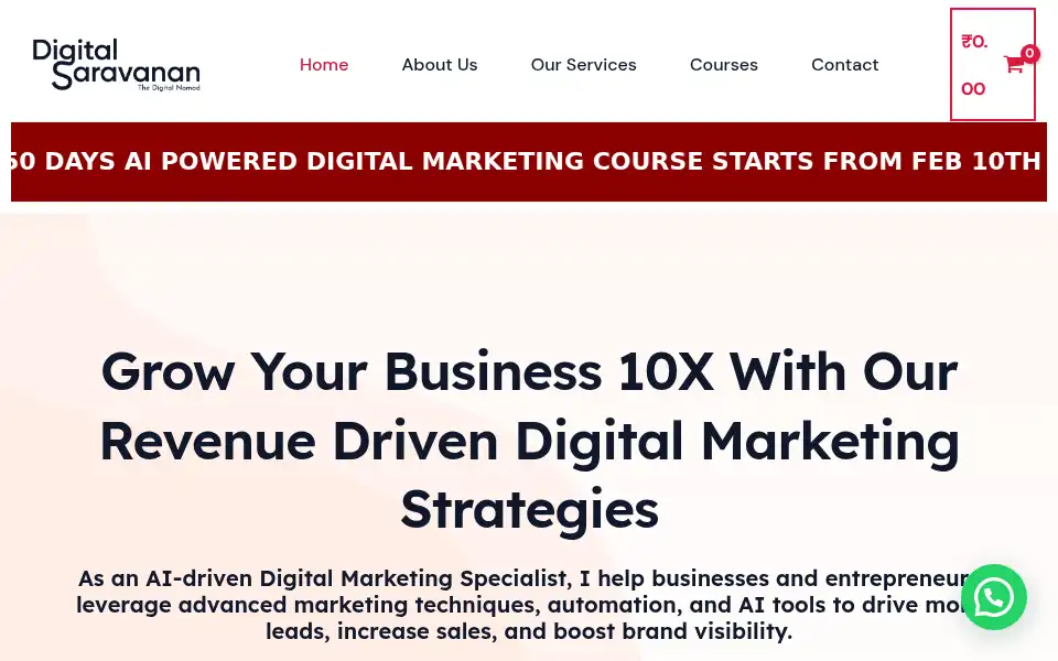 Screenshot of digitalsaravanan.com