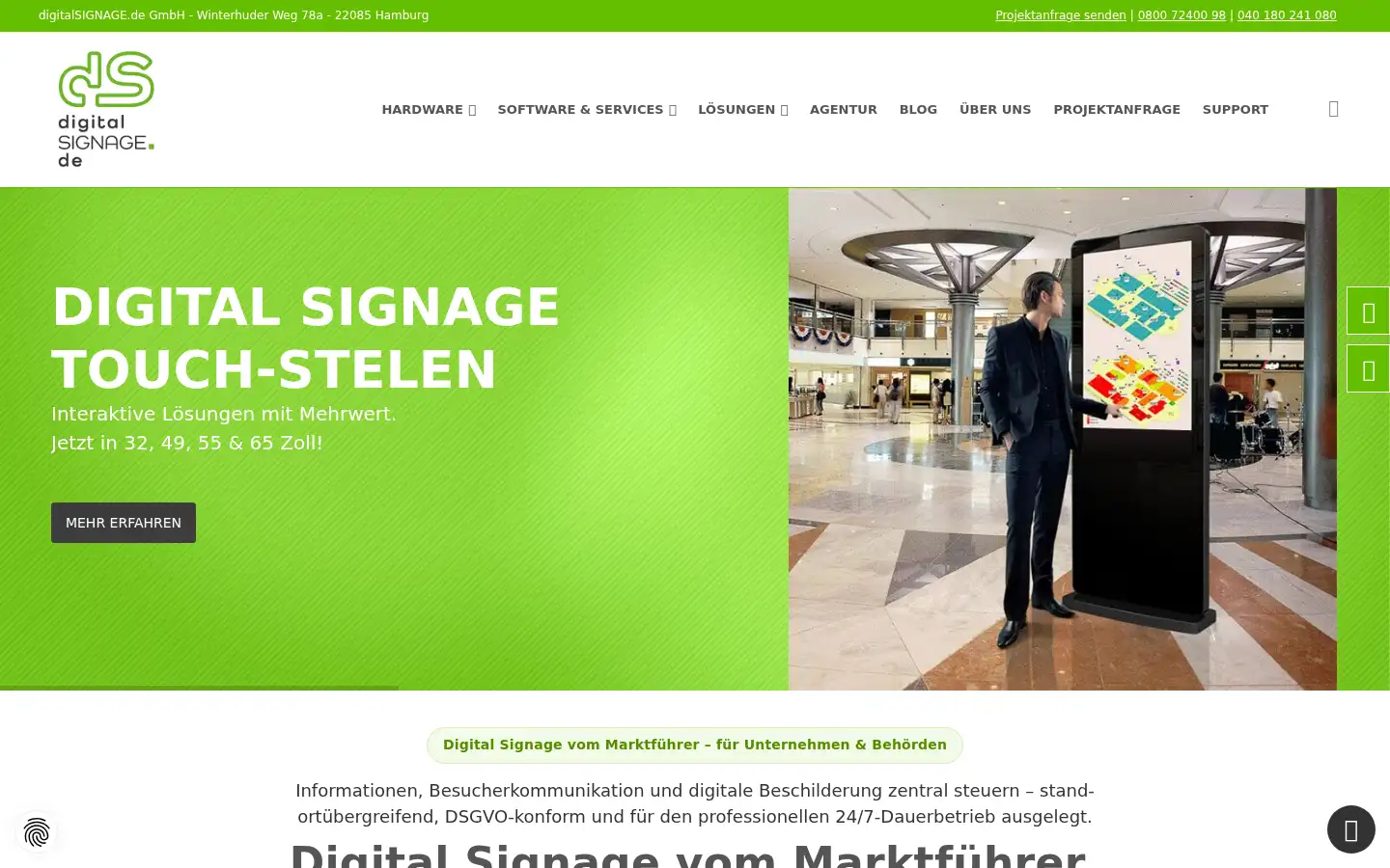 Screenshot of digitalsignage.de