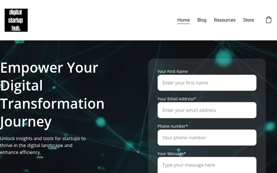 Screenshot of digitalstartuphub.com