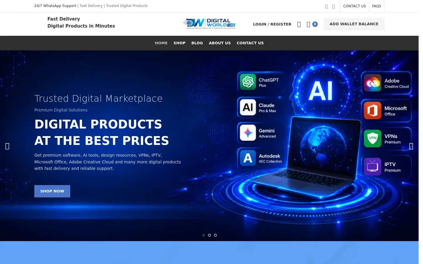 Screenshot of digitalworlduae.shop