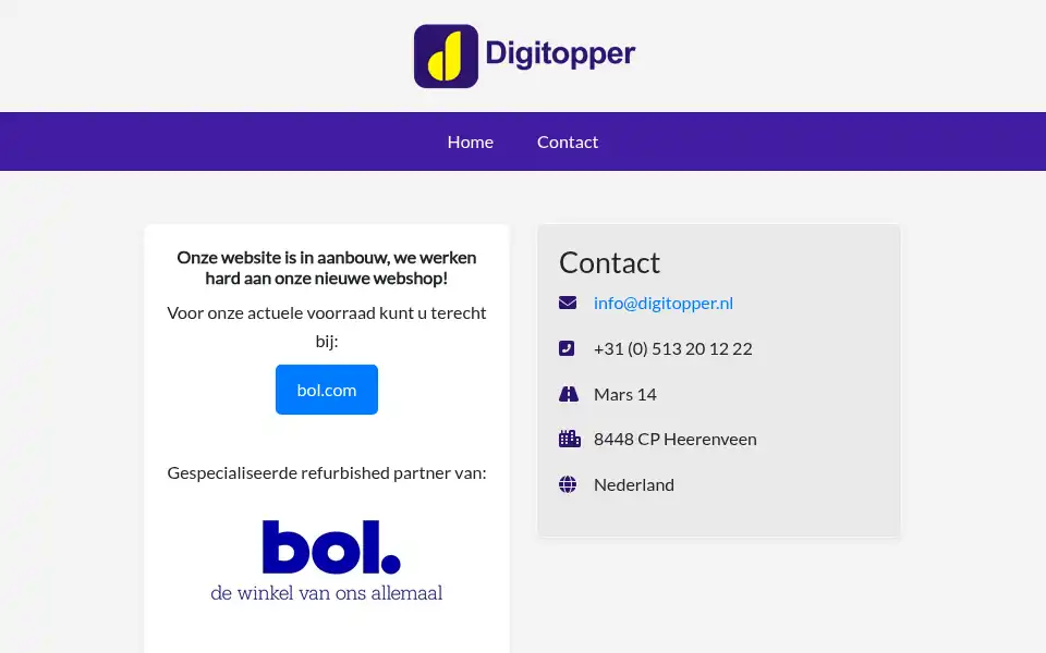 Screenshot of digitopper.nl
