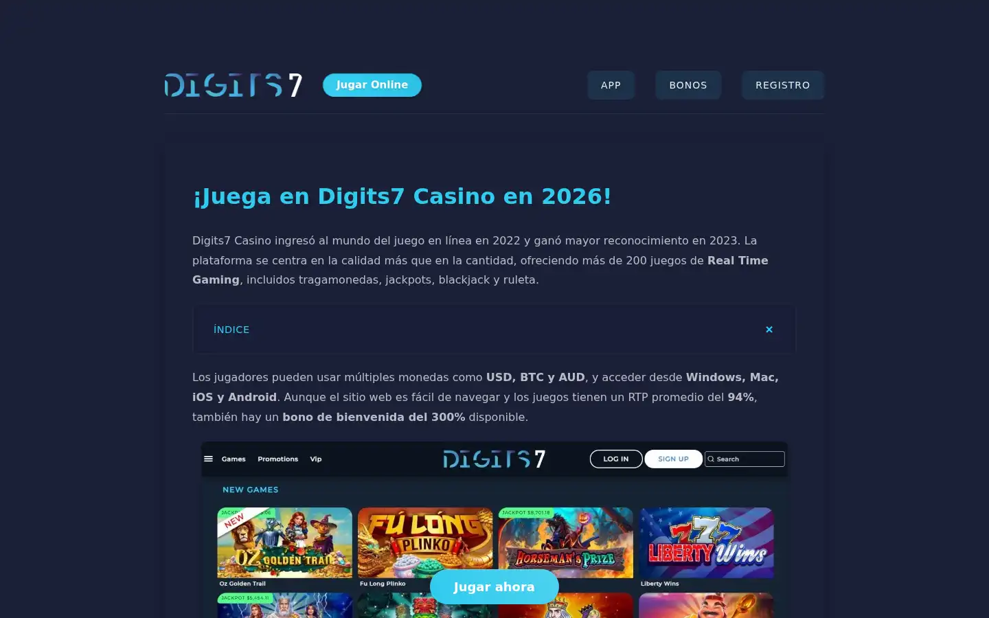 Screenshot of digits7casino.es