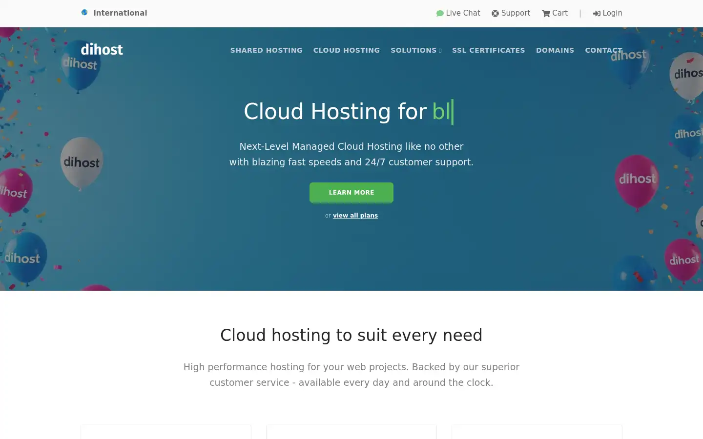 Screenshot of dihost.io