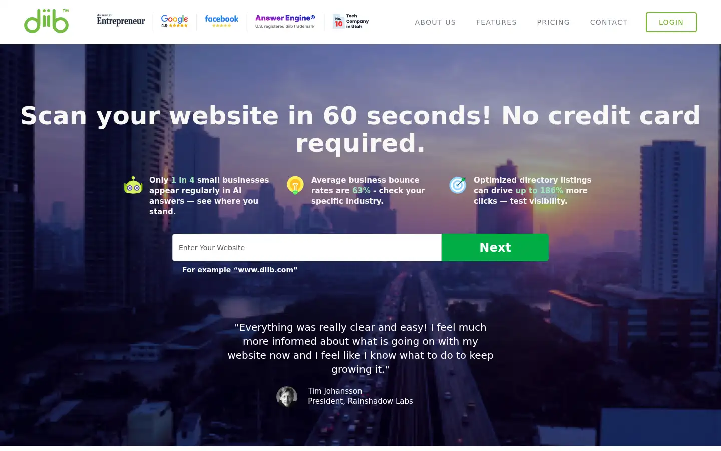 Screenshot of diib.com