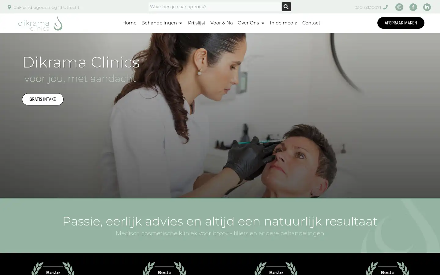 Screenshot of dikramaclinics.nl