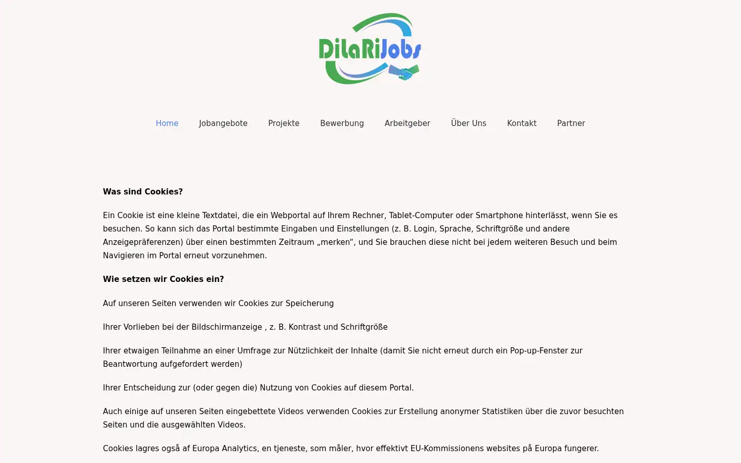 Screenshot of dilari-jobs.com