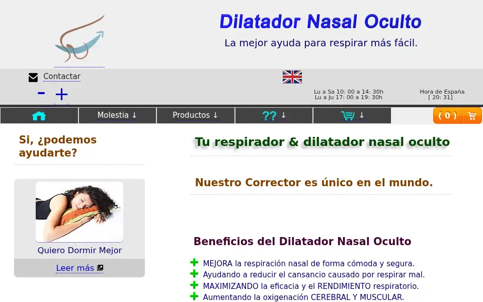 Screenshot of dilatadornasal.com