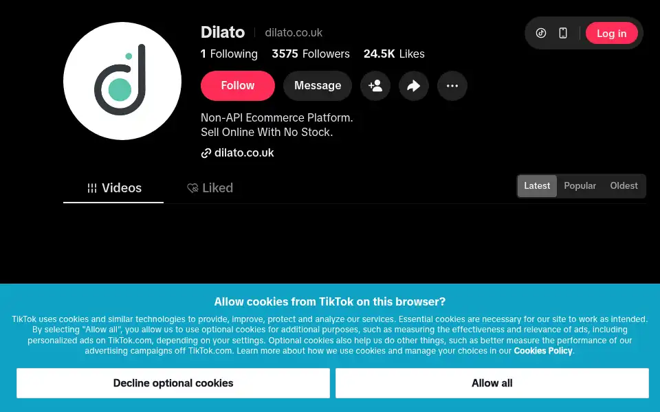 Screenshot of dilato.co.uk