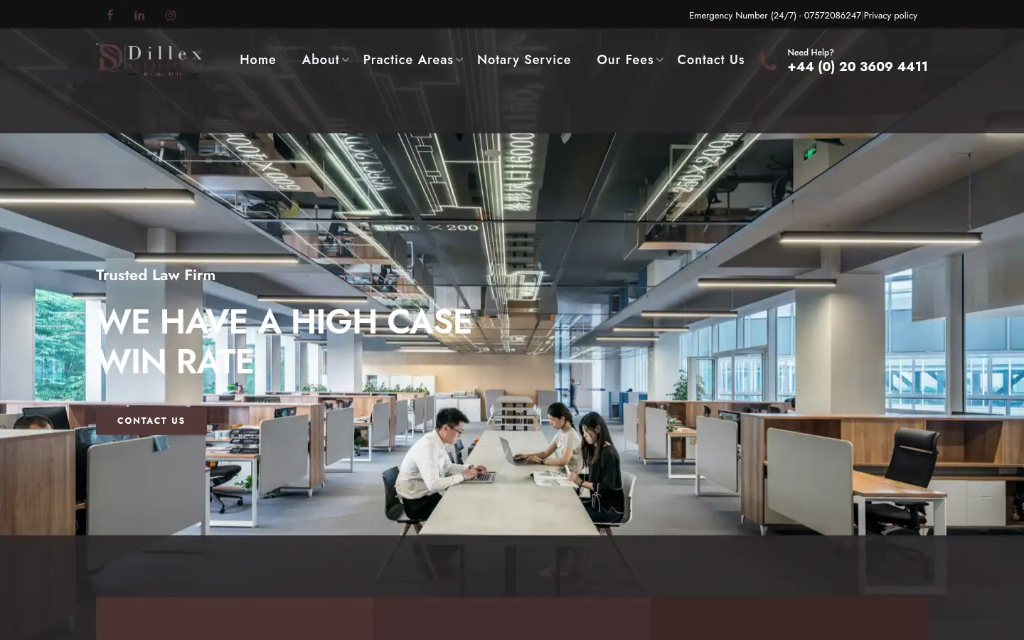 Screenshot of dillexsolicitors.com