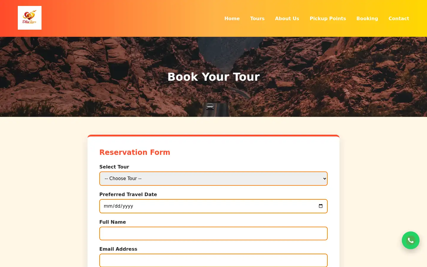 Screenshot of dilsetours.com