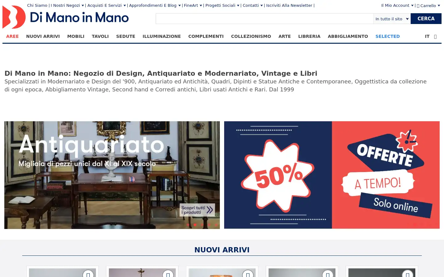 Screenshot of dimanoinmano.it