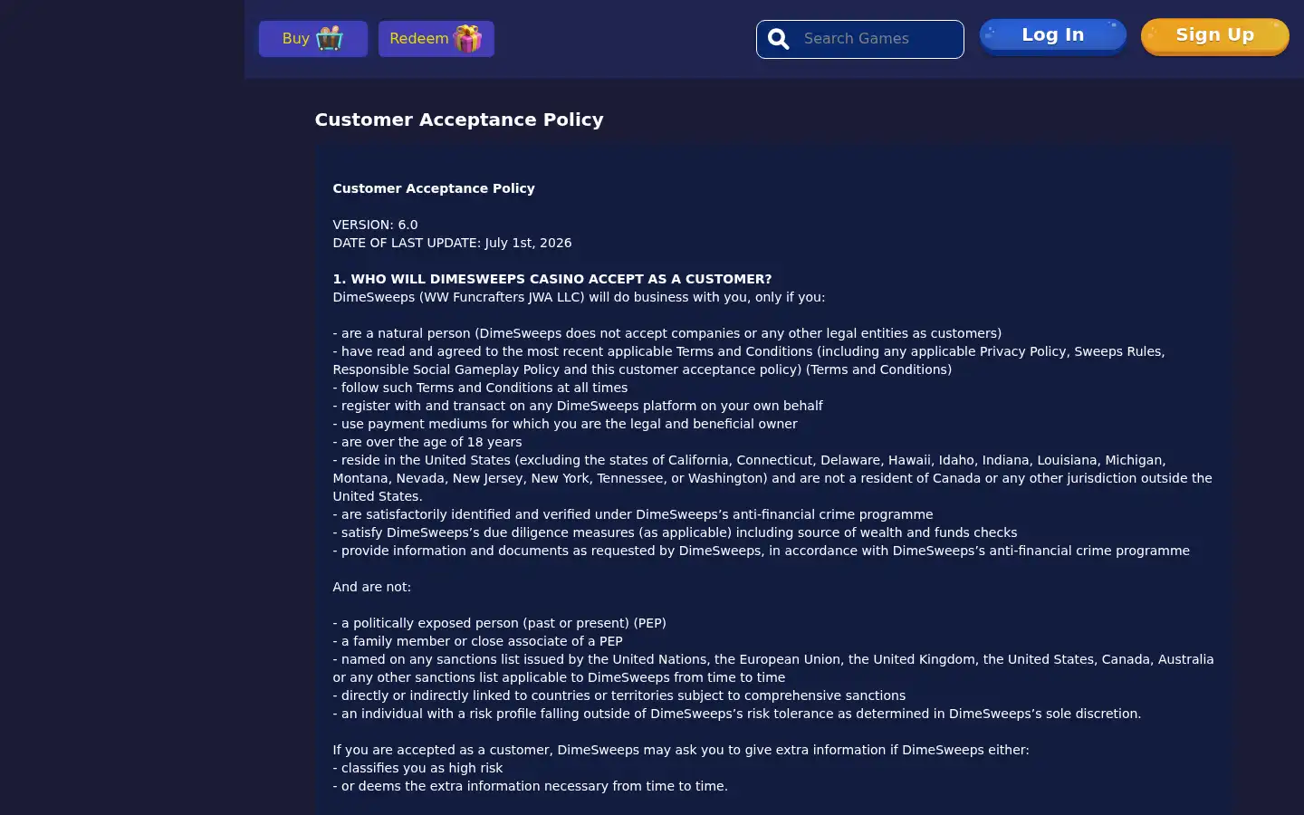 Screenshot of dimesweeps.com
