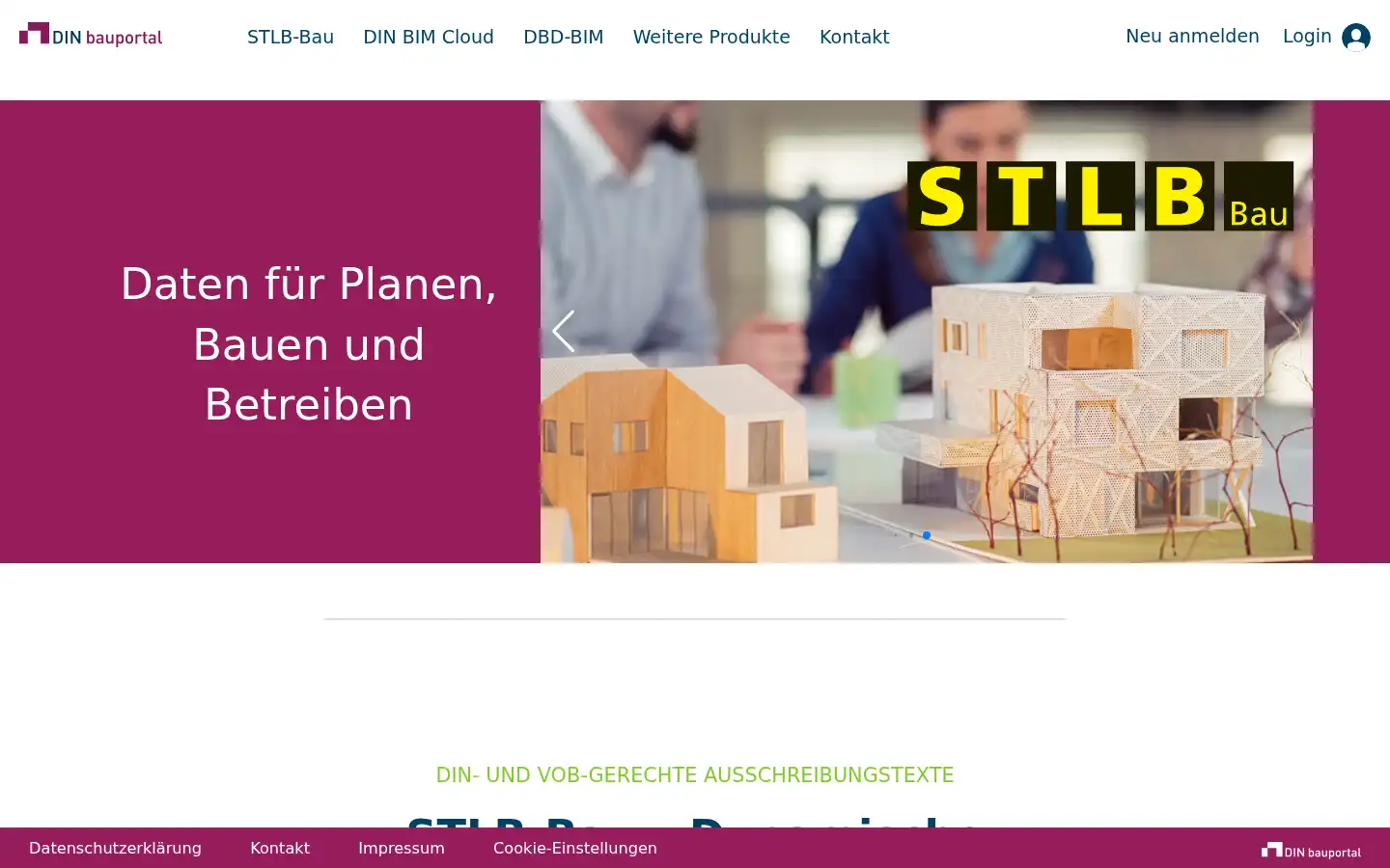 Screenshot of din-bauportal.de