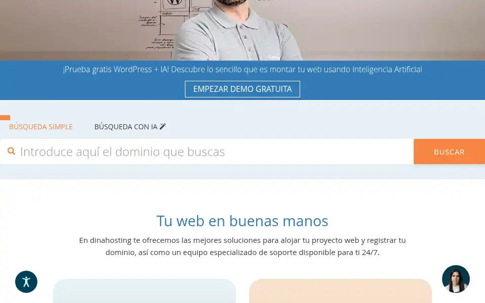 Screenshot of dinahosting.com