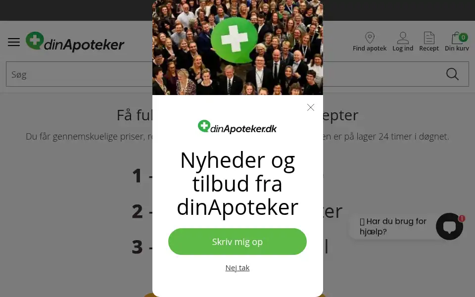 Screenshot of dinapoteker.dk