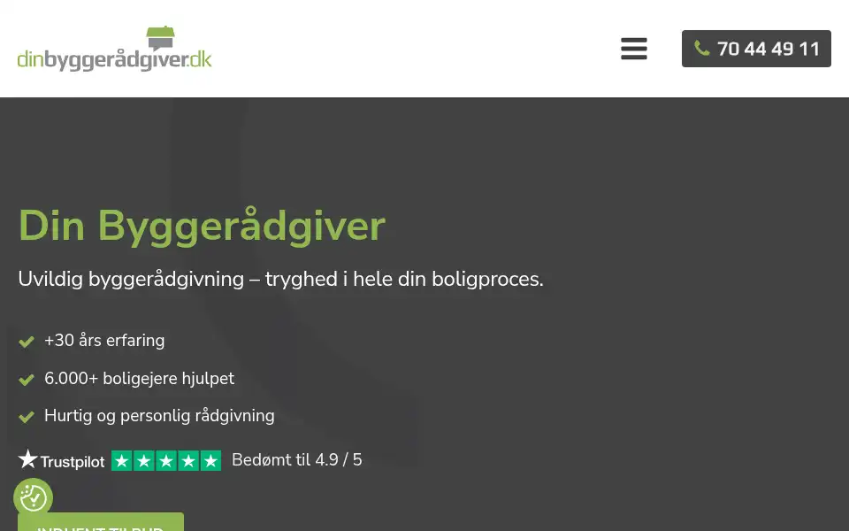 Screenshot of dinbyggeraadgiver.dk