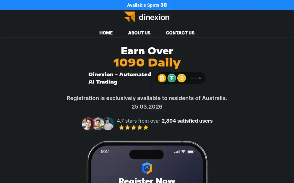 Screenshot of dinexion-official.org