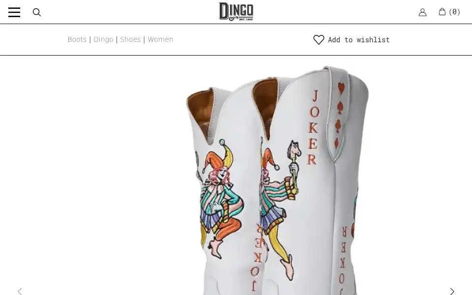 Screenshot of dingoshoes.co.uk