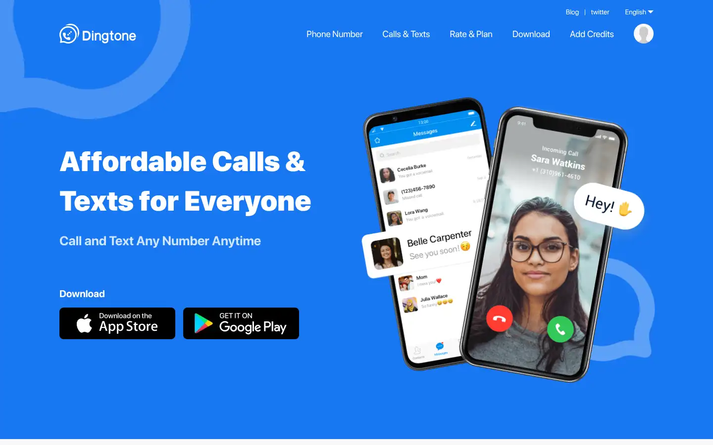 Screenshot of dingtone.me
