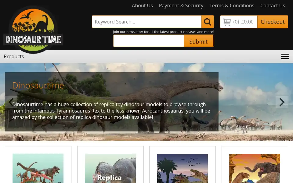 Screenshot of dinosaurtime.co.uk